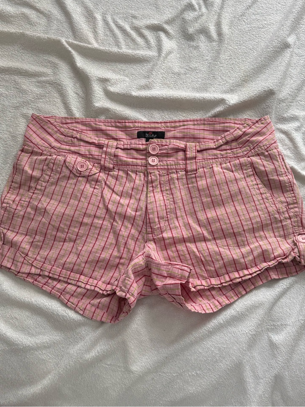 Kiss Pink Plaid Cotton Shorts